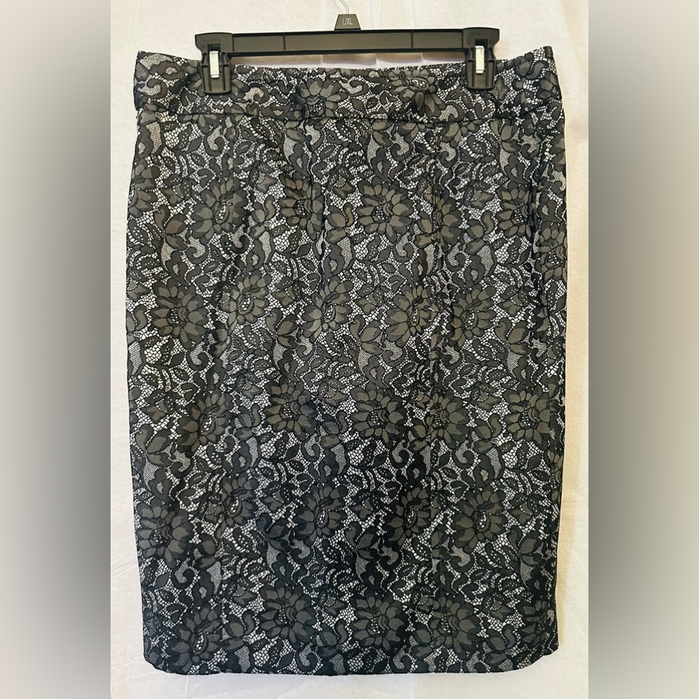 Worthington Woman Black Lace Pencil Skirt,  Size 10
